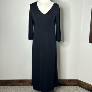 J. Jill Maxi dress Side Slits Lettuce hem on sleeves V neck Size Medium